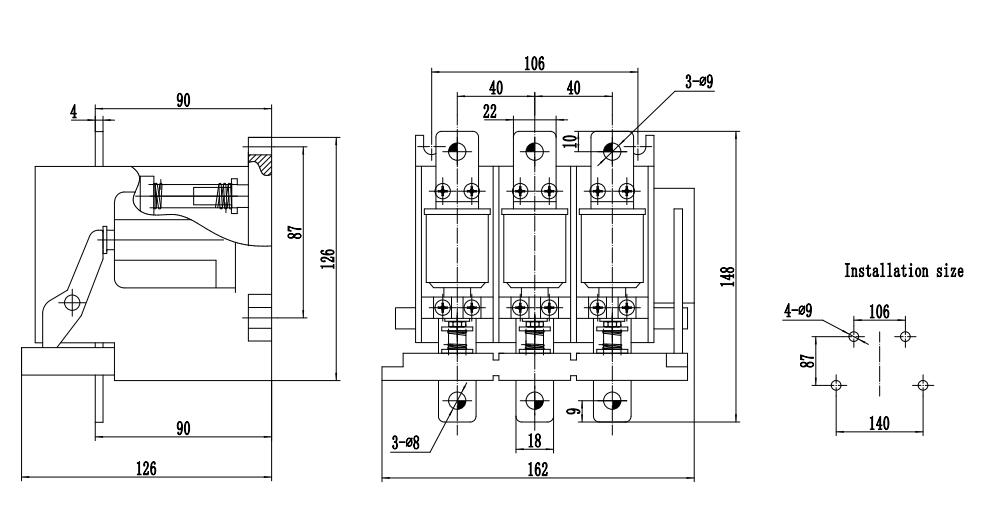 CKJ5-80/125/160A/1140V vacuum contactor