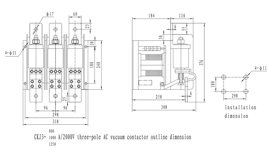 CKJ3-800/1000/1250-2KV Vacuum Contactor